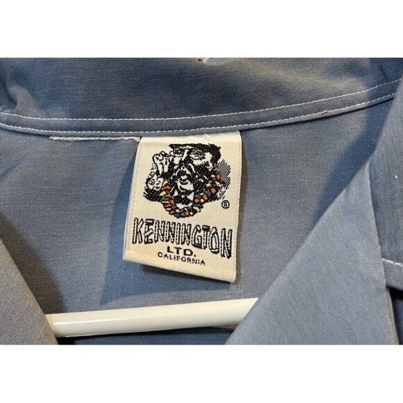 Kennington XL Short Sleeve Button Down Hawaiian Shirt Blue Floral Pineapple READ - Picture 5 of 6